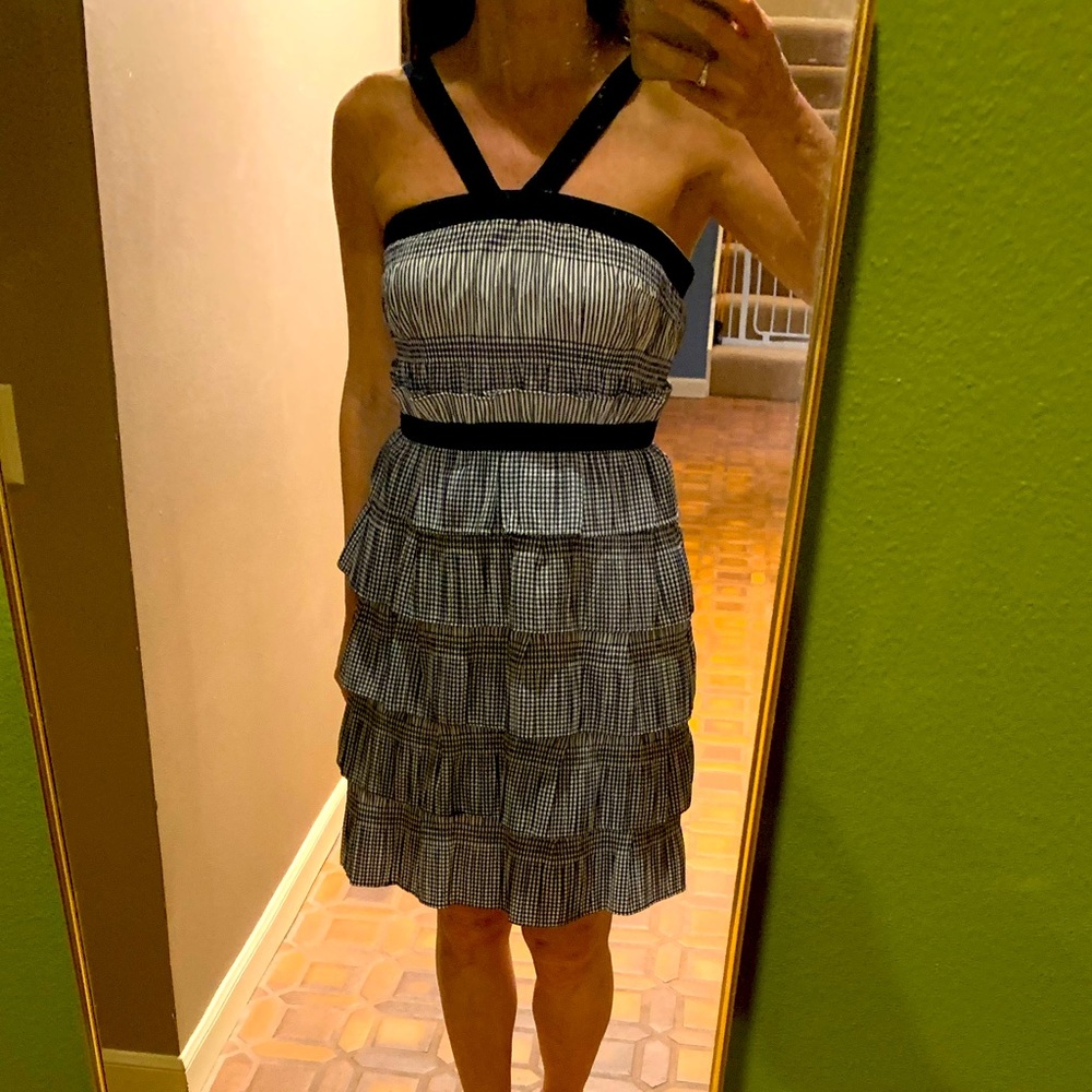 Phoebe Couture Gingham Seersucker Dress